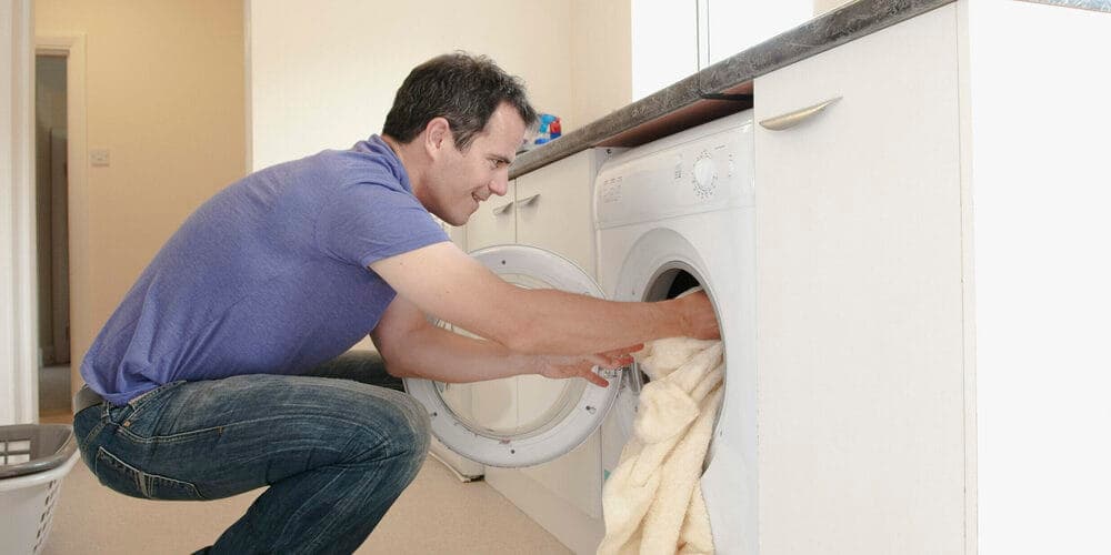 Put the blanket in the washing machine