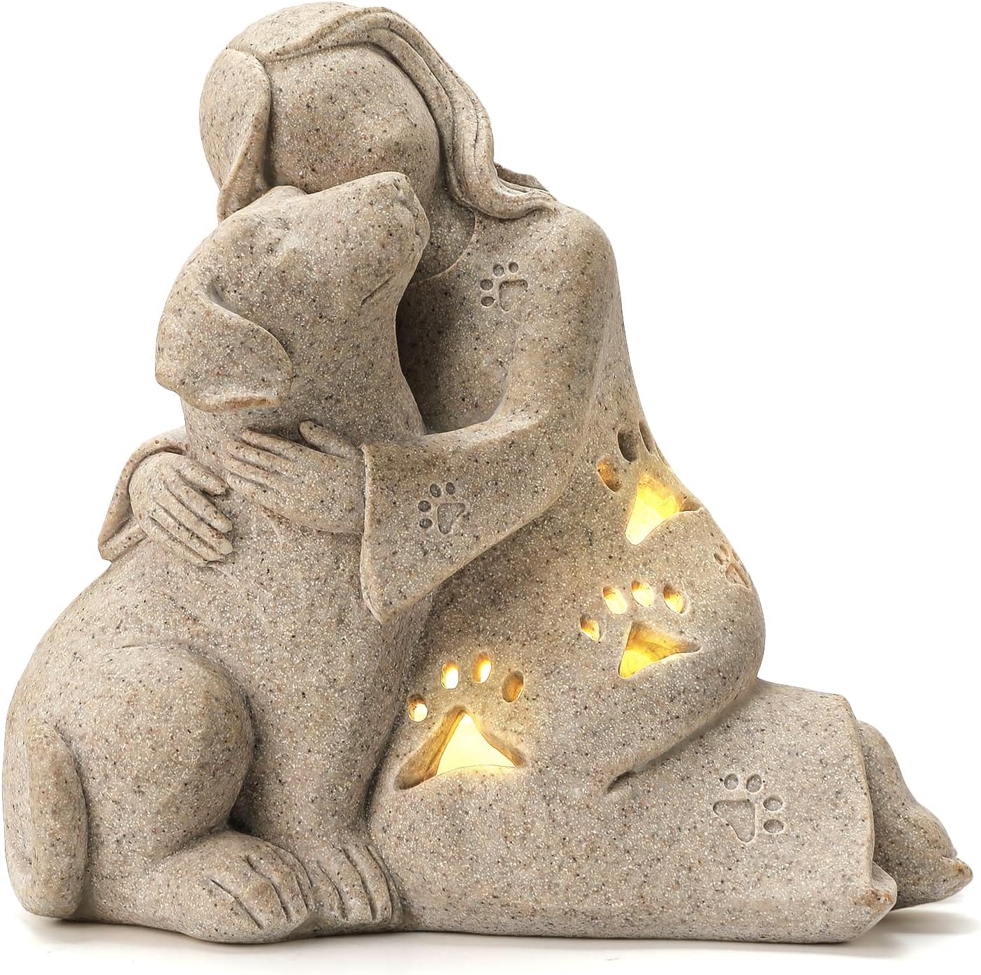 INLOMEM Granite Sculpture with LED Candle Holder