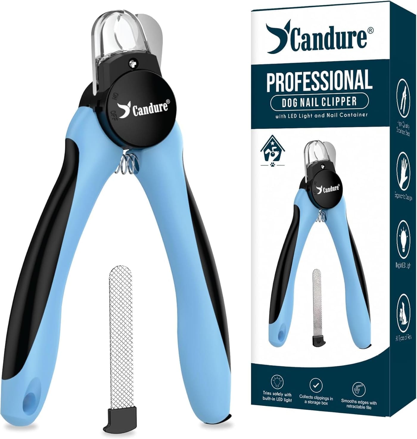 Candure LED Dog Nail Clippers with Light
