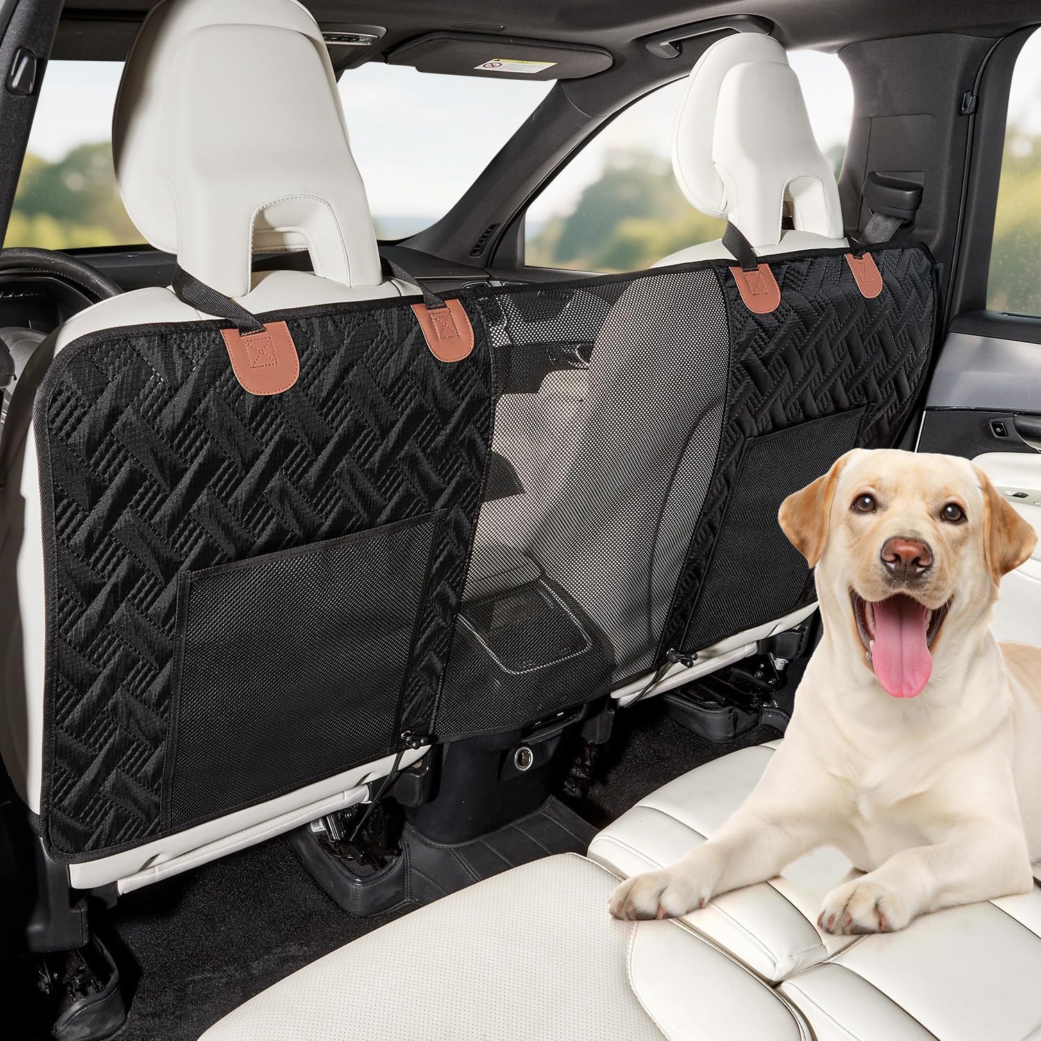 Veitail Dog Car Barrier with Mesh Organizer