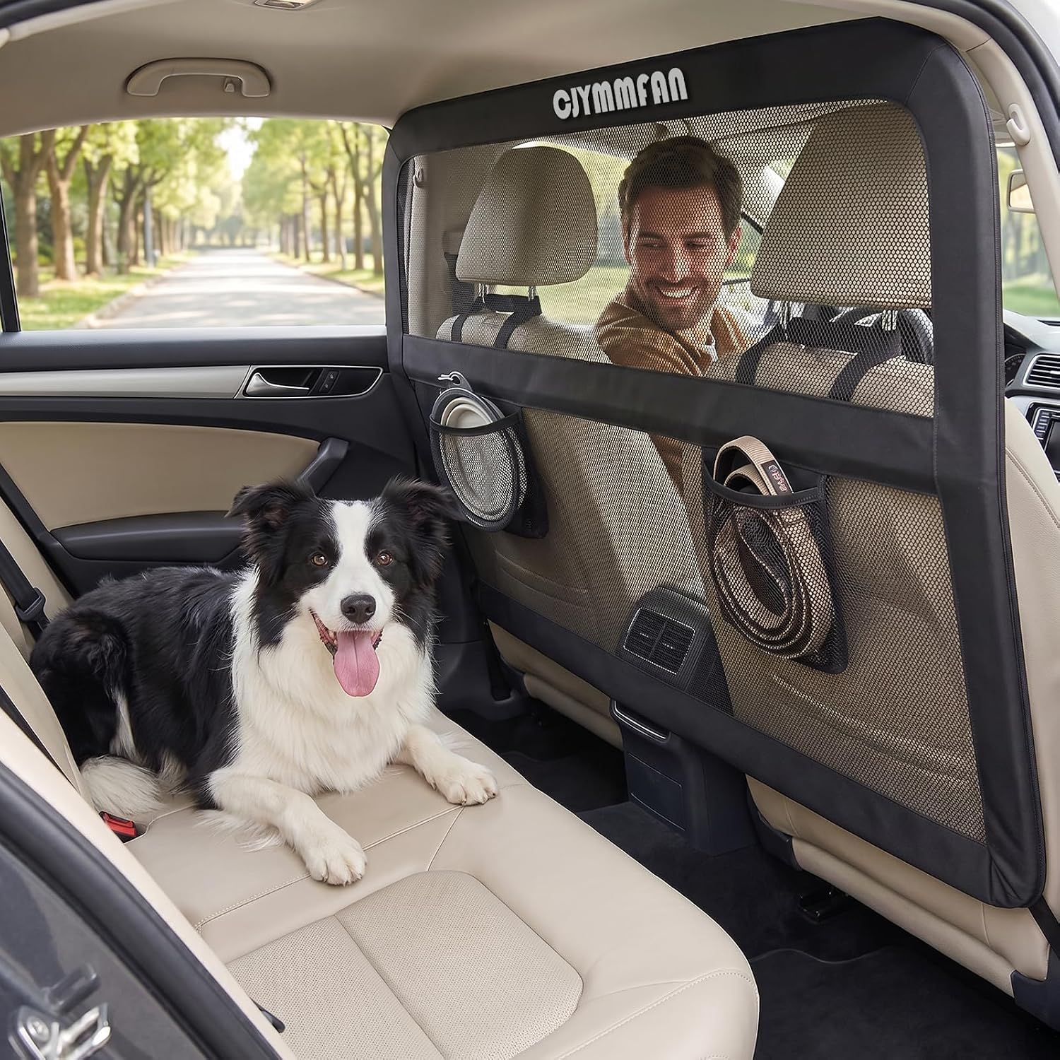 CJYMMFAN Chew-Proof Transparent Dog Car Barrier