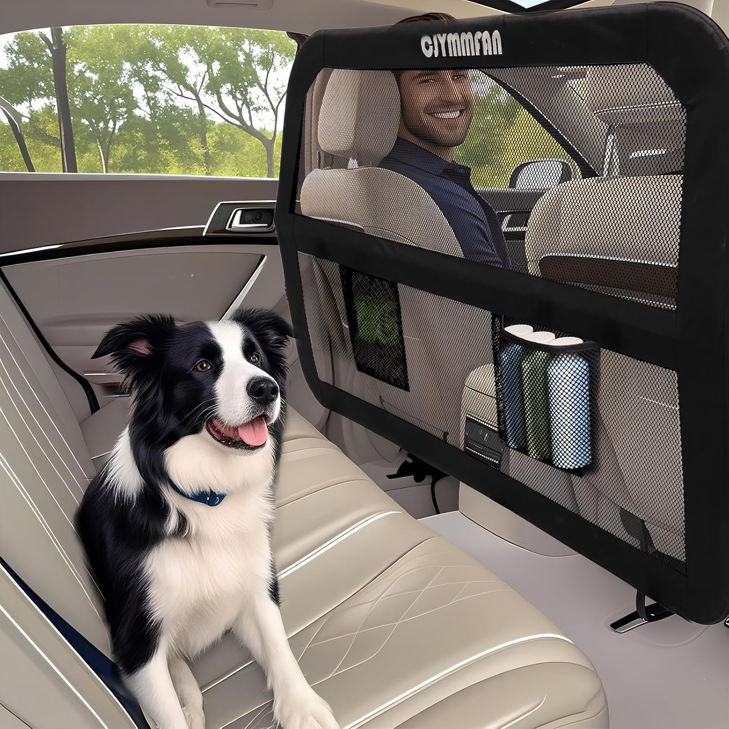 CJYMMFAN Chew-Proof Transparent Dog Car Barrier