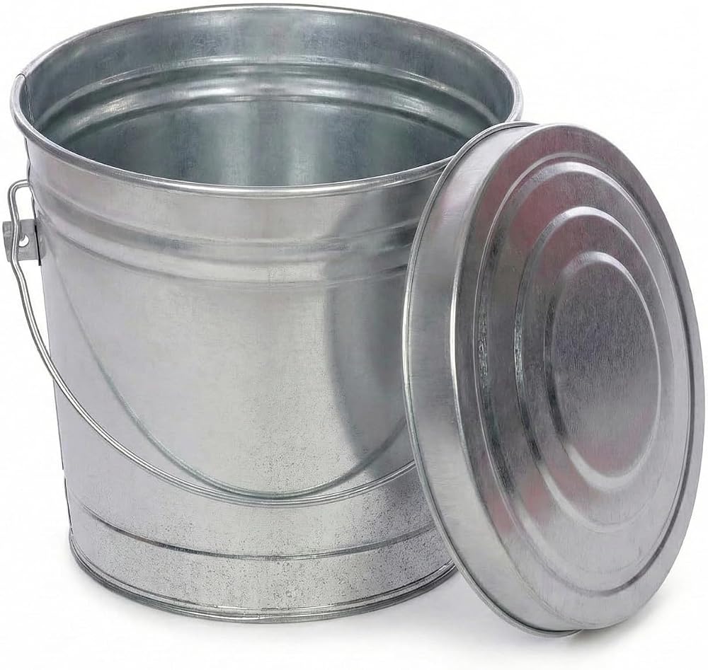 6-Gallon Galvanized Can with Locking Lid