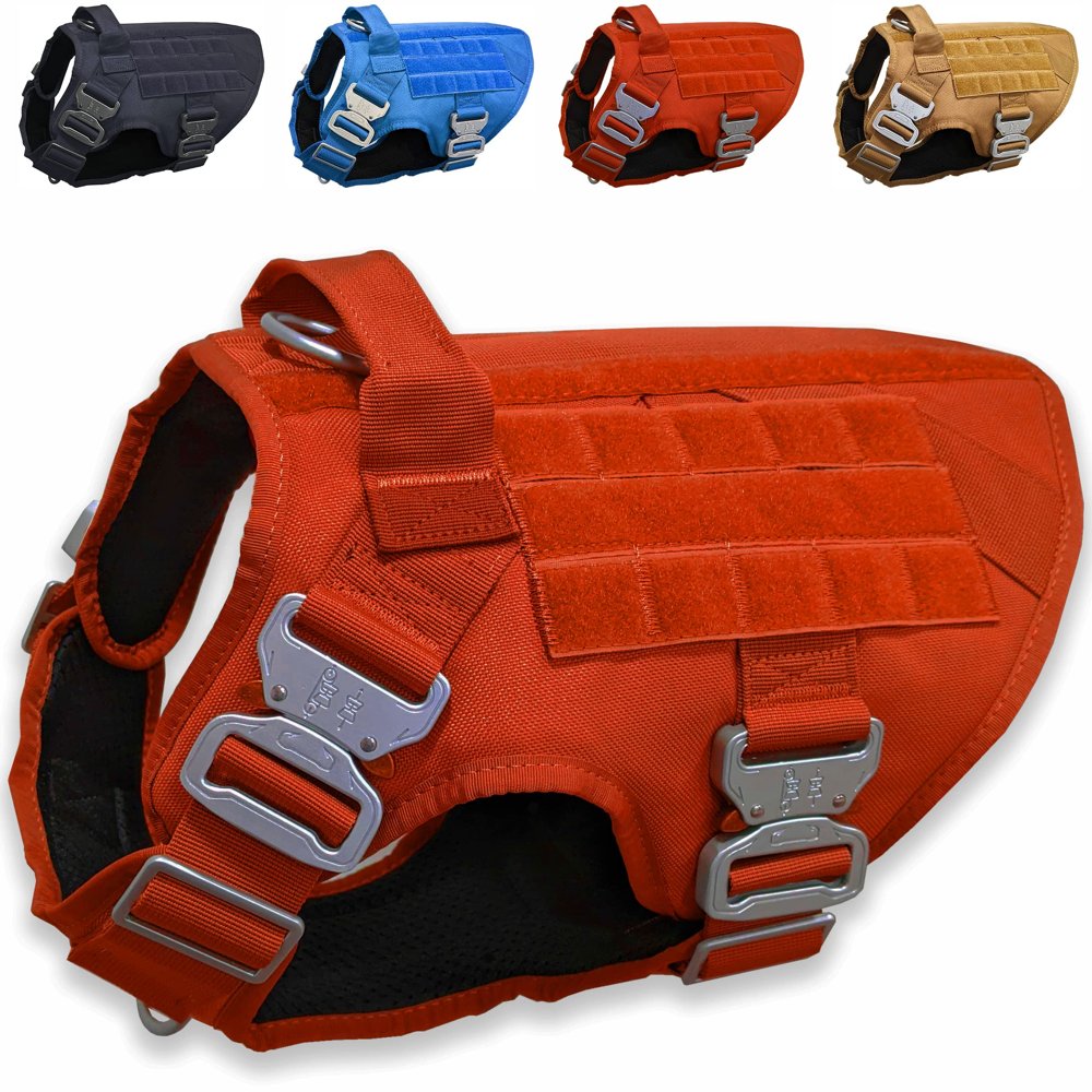 Tactical Waterproof Dog Harness with Metal Buckles